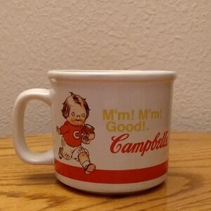 White and Red Vintage Mug